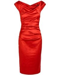 Talbot Runhof - Draped Midi Dress - Lyst