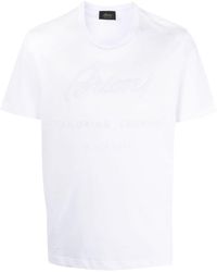 Brioni - T-shirt en coton à logo appliqué - Lyst