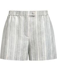 12 STOREEZ - Striped Linen Shorts - Lyst