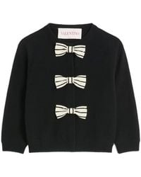 Valentino Garavani - Embellished-Bow Cardigan - Lyst