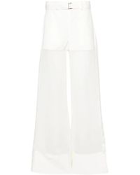 Sacai - Semi-Sheer Panels Palazzo Pants - Lyst