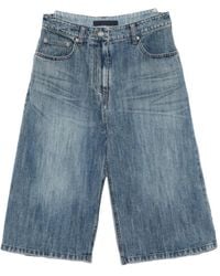 Juun.J - Panelled Denim Shorts - Lyst