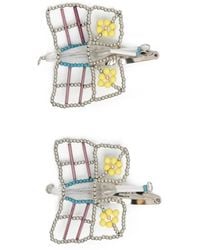 Chopova Lowena - Barrettes À Perles Papillon - Lyst