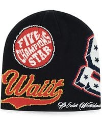 Sp5der - District V Graphic-Intarsia Beanie Hat - Lyst