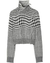 Burberry - Jacquard-Pullover Mit Hahnentrittmuster - Lyst