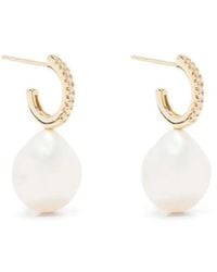 Mizuki - 14Kt Pearl And Diamond Earrings - Lyst