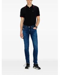 DIESEL Waxed Finish Skinny Jeans in Blue for Men | Lyst