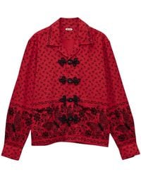 Bode - Bandana-Pattern Frogged-Fastening Shirt - Lyst