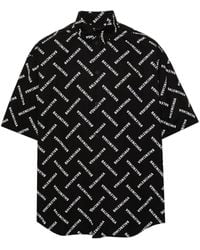 Balenciaga - Logo-print Cotton Shirt - Lyst