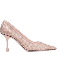 Jimmy Choo - 80Mm Ixia Crystal-Embellished Mesh Pumps - Lyst