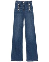 Elisabetta Franchi - Jeans Mit Knopfdetail - Lyst