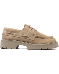 Sandro - Lace-Up Leather Boat Shoes - Lyst