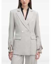 Haveone - Pinstripe-Pattern Double-Breasted Blazer - Lyst
