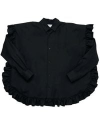 Noir Kei Ninomiya - Ruffled Cotton Shirt - Lyst