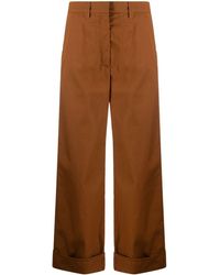 KENZO - Wide-leg Cotton Trousers - Lyst