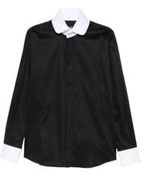 KARL LAGERFELD - Contrast-Collar Concealed-Fastening Shirt - Lyst