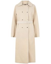 Moorer - Quilted Belted Double-Breasted Coat - Lyst