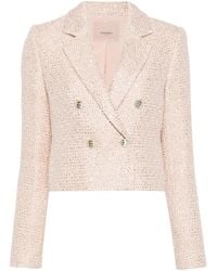 Twinset - Double-Breasted Bouclé Blazer - Lyst