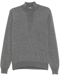 SERGIO MORETTI FIRENZE - Quarter-Zip Long-Sleeve Polo Shirt - Lyst