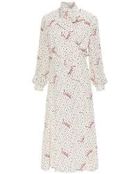Valentino Garavani - Polka-Dot Pussy-Bow Dress - Lyst