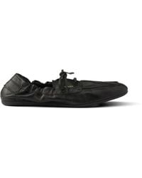 Prada - Shuffle Antiqued Leather Boat Shoes - Lyst