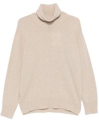 Amaranto - Roll-Neck Ribbed-Trim Sweater - Lyst