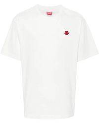KENZO - T-Shirt Met Bloemenpatch - Lyst