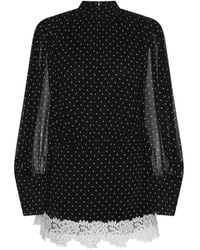 ROTATE BIRGER CHRISTENSEN - Elegant High Neck Mini Dress With Voluminous Sleeves - Lyst