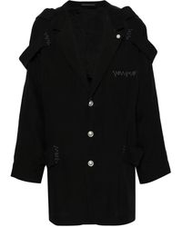 Yohji Yamamoto - Contrast-Stitch Single-Breasted Blazer - Lyst