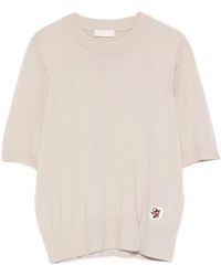 Liu Jo - Logo-Patch Short-Sleeve Sweater - Lyst