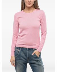 DIESEL - Logo-Embroidered Crew Neck Sweater - Lyst