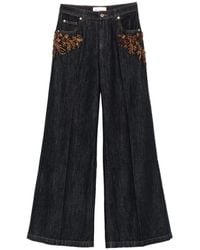 ERMANNO FIRENZE - Bead-Embellished Palazzo Pants - Lyst
