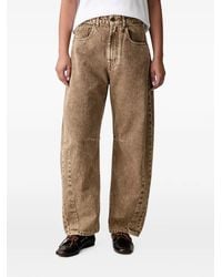Aeronautica Militare - Acid-Wash Wide-Leg Barrel-Fit Jeans - Lyst