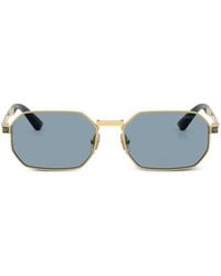 Versace - Greca-Detail Geometric-Frame Sunglasses - Lyst