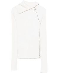 Sportmax - Gerippter Pullover mit Reißverschluss - Lyst