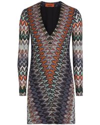 Missoni - Robe Courte Imprimée À Col V - Lyst