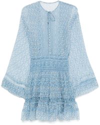 Ermanno Scervino Light Viscose Mini Dress in Blue | Lyst