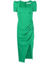 Self-Portrait - Gathered Puff-Sleeve Dress - Lyst