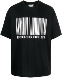 VTMNTS - Barcode-print Cotton T-shirt - Lyst