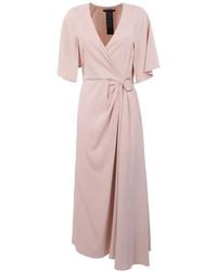 Max Mara - Wrap-Style Ring-Detail Midi Dress - Lyst