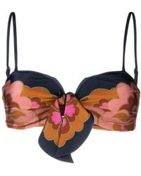 Zimmermann - Acadian Scarf Floral-print Bikini Top - Lyst