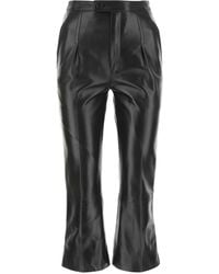 Saint Laurent - プリーツディテール レザーパンツ - Lyst