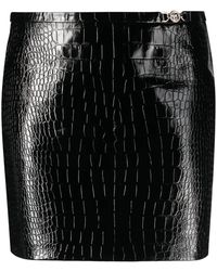 Versace - Minifalda Con Efecto De Piel De Cocodrilo - Lyst
