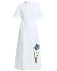 Erdem - Midi-Hemdkleid mit Blumenstickerei - Lyst