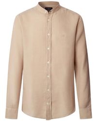 Hackett - Mandarin-Collar Linen Shirt - Lyst