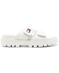 Tommy Hilfiger - Logo-Plaque Padded Sandals - Lyst