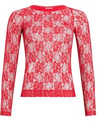 Patou - Spitzentop Mit Blumenmuster - Lyst