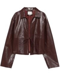 Alysi - Tie-Fastening Leather Jacket - Lyst