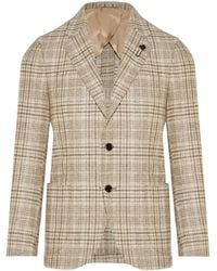 Lardini - Blazer a cuadros - Lyst