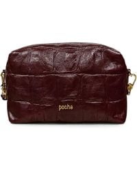 Poche Paris - Croc-Effect Leather Clutch Bag - Lyst